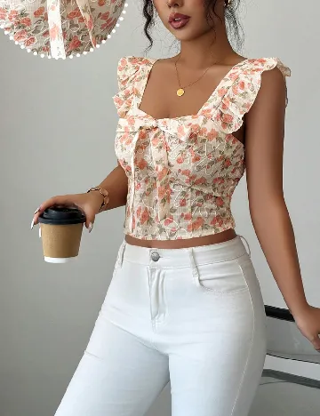 Top SHEIN, floral print