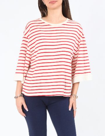 Bluza Zara, rosu/ecru