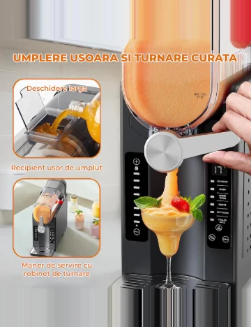 Masina Slushie, 6 Programe Automate,  Capacitate 2 L ACTION, negru
