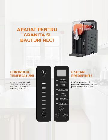 Masina Slushie, 6 Programe Automate,  Capacitate 2 L ACTION, negru