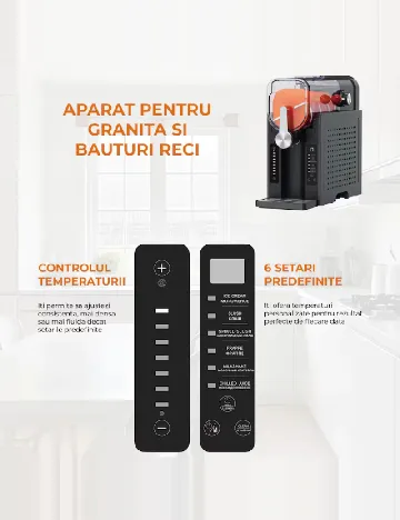 Masina Slushie, 6 Programe Automate,  Capacitate 2 L ACTION, negru