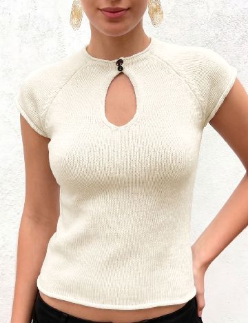 Top SHEIN, ecru