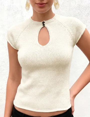 Top SHEIN, ecru