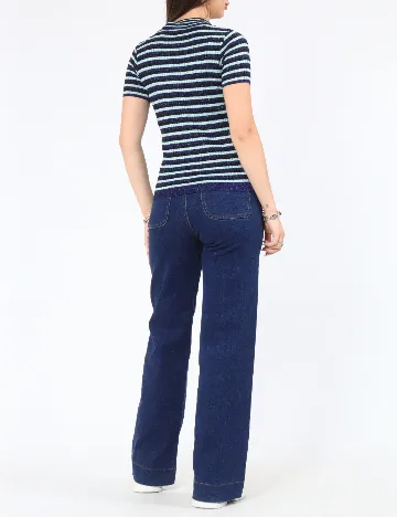 Tricou Zara, albastru/negru