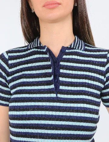 Tricou Zara, albastru/negru