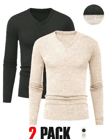 Set bluze 2 bucati SHEIN, negru/crem