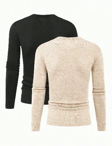 Set bluze 2 bucati SHEIN, negru/crem