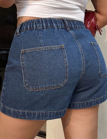 Pantaloni scurti Dazy Plus Size, albastru