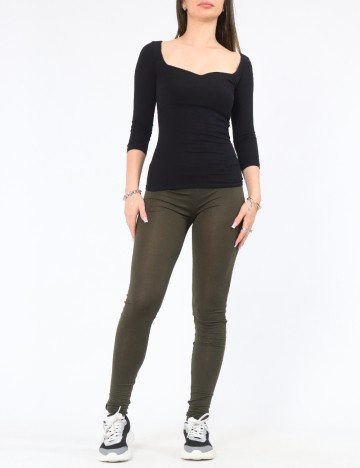 Colanti Bershka, verde inchis