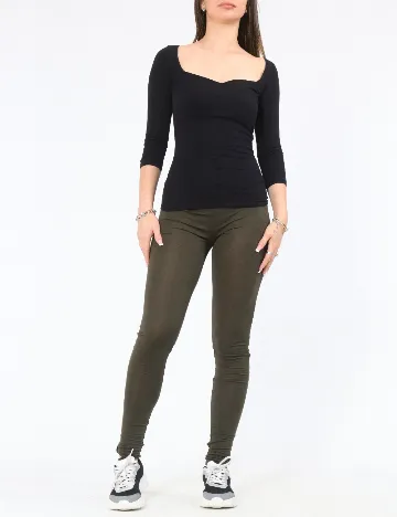 Colanti Bershka, verde inchis