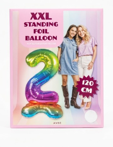 Balon XXL cifra 2, 120 cm AVEC, mix culori