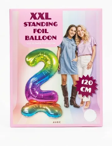 Balon XXL cifra 2, 120 cm AVEC, mix culori