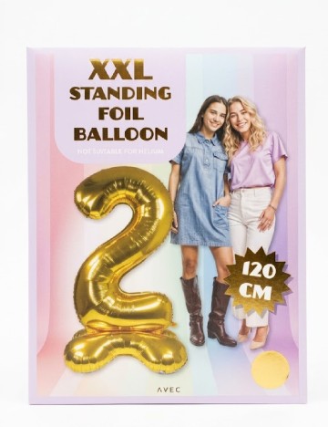 Balon XXL cifra 2, 120 cm AVEC, galben
