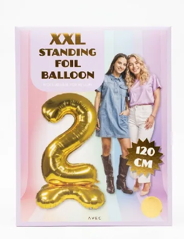 Balon XXL cifra 2, 120 cm AVEC, galben