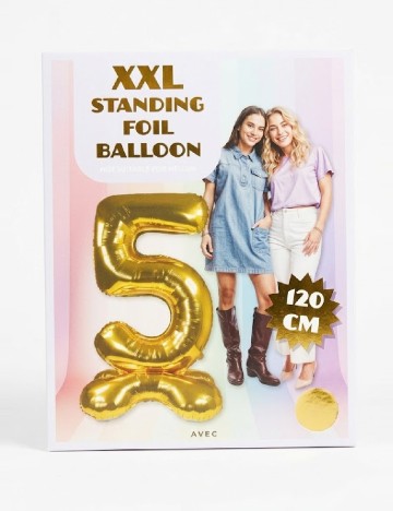 Balon XXL cifra 5, 120 cm AVEC, galben