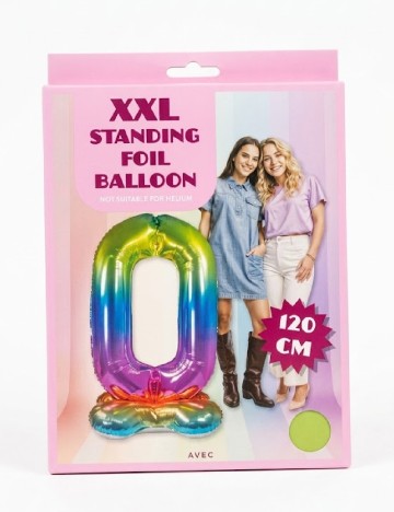 Balon XXL cifra 0, 120 cm AVEC, mix culori