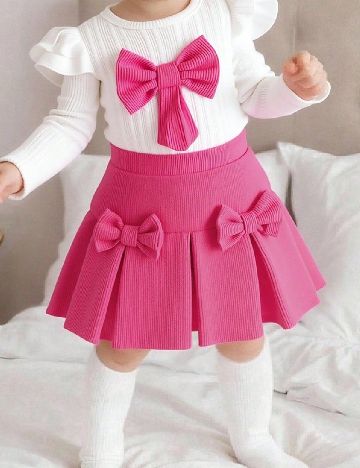 Compleu Shein Kids, alb/roz