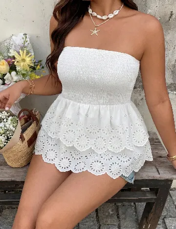 Top SHEIN CURVE, alb