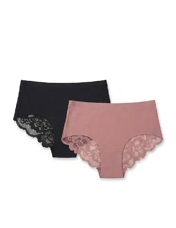 Set chiloti 2 perechi ACTION, negru/roz pudra