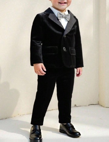 Costum Shein Kids, negru/alb