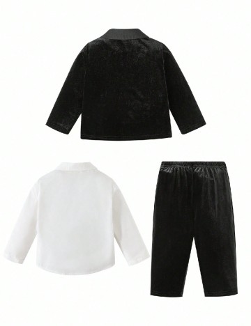 Costum Shein Kids, negru/alb