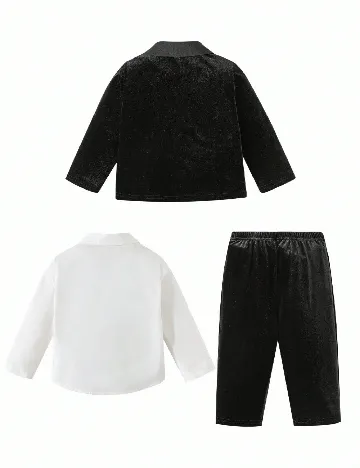 Costum Shein Kids, negru/alb