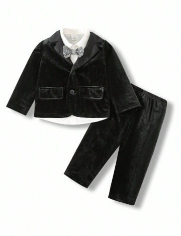 Costum Shein Kids, negru/alb