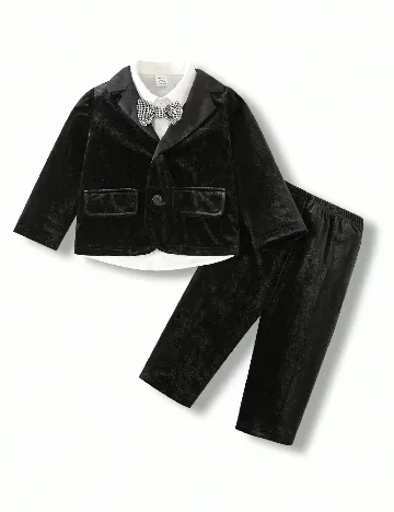 Costum Shein Kids, negru/alb