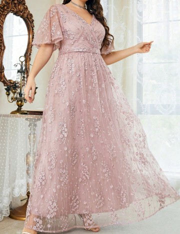 Rochie lunga SHEIN CURVE, roz