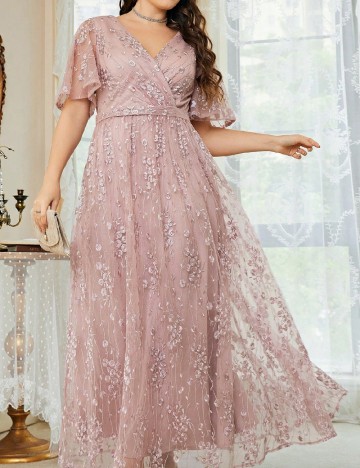 Rochie lunga SHEIN CURVE, roz