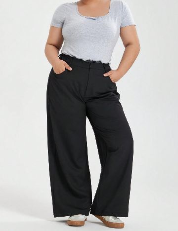 Pantaloni Dazy Plus Size, negru