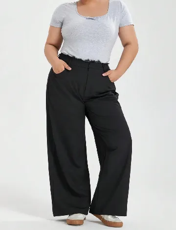 Pantaloni Dazy Plus Size, negru