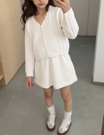 Cardigan Shein Kids, alb