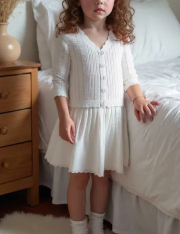 Cardigan Shein Kids, alb