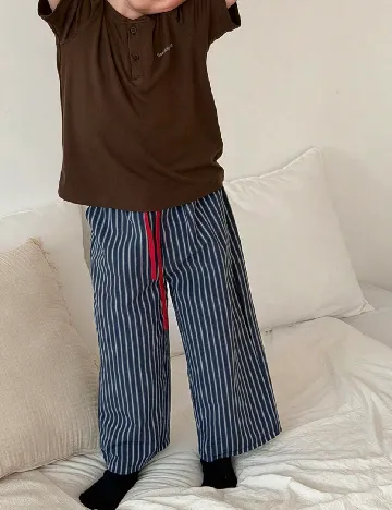 Pantaloni de pijama Dazy, bleumarin/alb