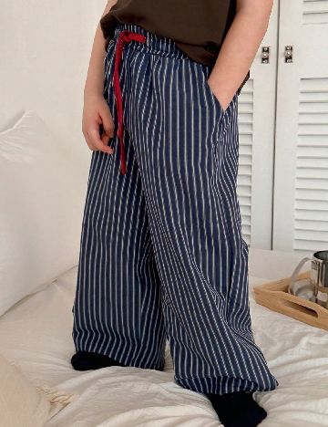 Pantaloni de pijama Dazy, bleumarin/alb