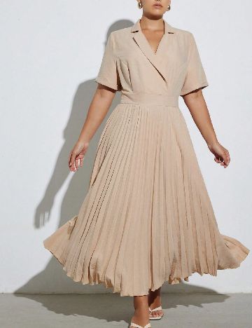 Rochie medie SHEIN CURVE, maro deschis