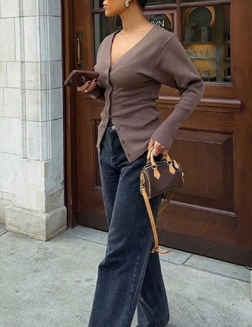 Cardigan SHEIN, maro