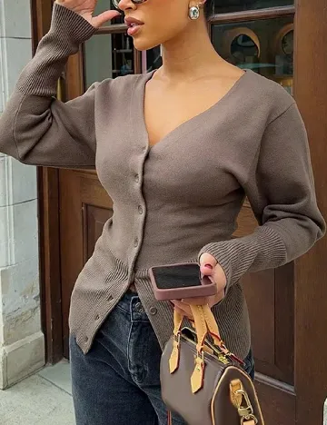 Cardigan SHEIN, maro
