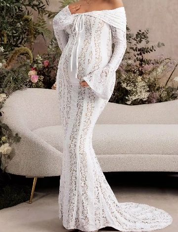 Rochie lunga SHEIN Maternity, alb