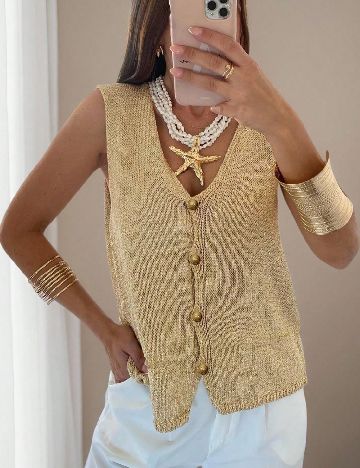Top SHEIN, auriu