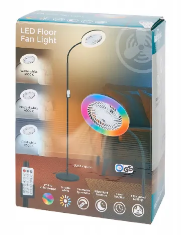 Lampa LED cu ventilator ACTION, mix culori
