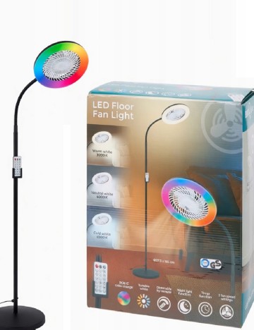Lampa LED cu ventilator ACTION, mix culori