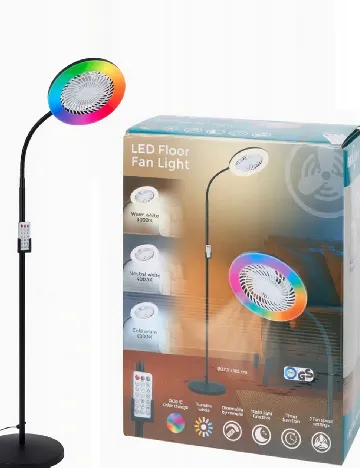 Lampa LED cu ventilator ACTION, mix culori