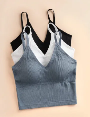 Set bustiere 3 bucati SHEIN, mix culori