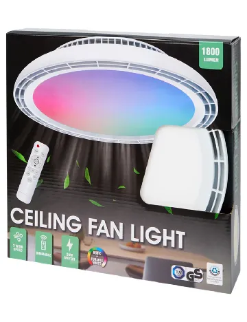 Ventilator de tavan cu iluminare RGB ACTION, alb