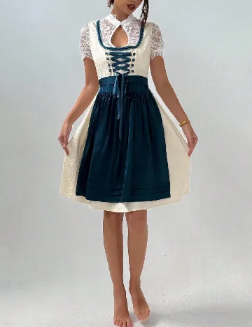 Rochie scurta SHEIN, albastru/crem