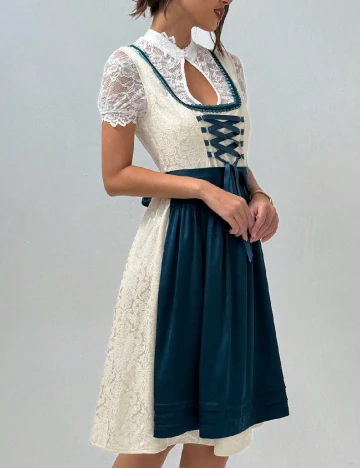 Rochie scurta SHEIN, albastru/crem