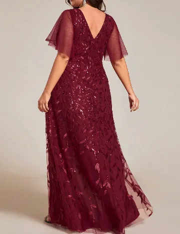 Rochie lunga Ever-Pretty Plus Size, visiniu