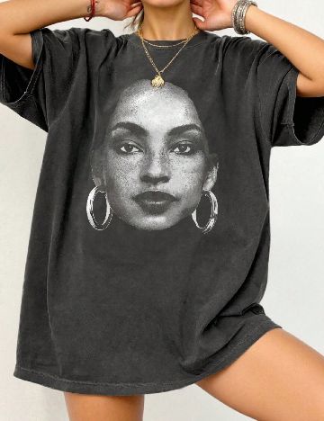 Tricou Oversize SHEIN, gri